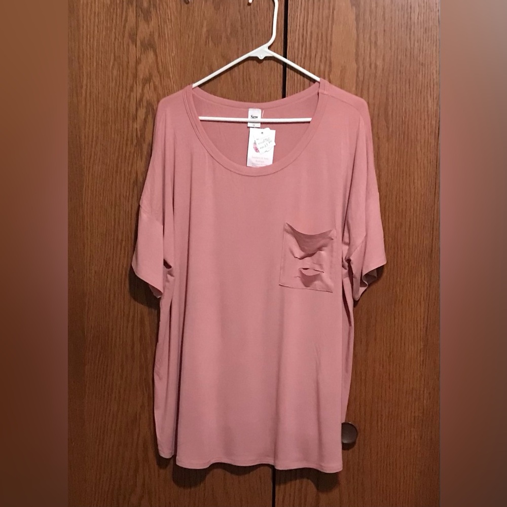 NWT Sew In Love Size 2X Relaxed Pocket Tee - Dusty Rose Top Shirt